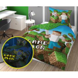 Detské svietiaci obliečky Minecraft 140x200 cm
