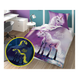 Detské svietiaci obliečky Unicorn dreams 140x200 cm