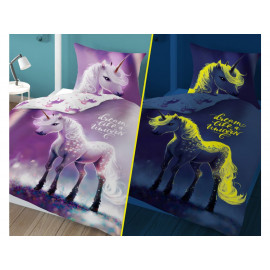 Detské svietiaci obliečky Unicorn dreams 140x200 cm