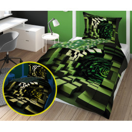 Detské svietiace obliečky Minecraft 3D 140x200 cm