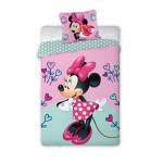 Detské obliečky Myška Minnie s farebnými srdiečkami 140x200 cm