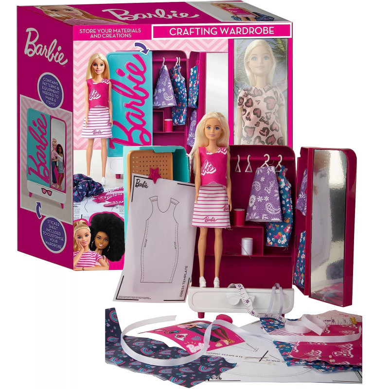 Bábika Barbie šatníková skriňa s šijacími doplnkami 29cm Bábika Barbie šatníková skriňa s šijacími doplnkami 29cm