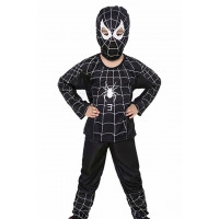 Detský kostým Spiderman čierny 122-134 L