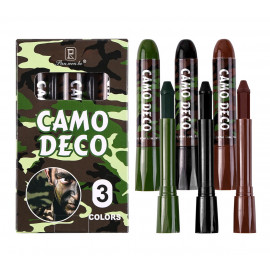 Sada maskovacích farieb na tvár a telo Camouflage 3ks