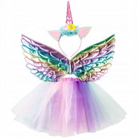 Detský kostým Duhový jednorožec s krídlami