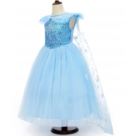 Detský kostým ELSA snow s vlečkou a doplnkami 110-122 M