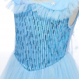 Detský kostým ELSA snow s vlečkou a doplnkami 110-122 M