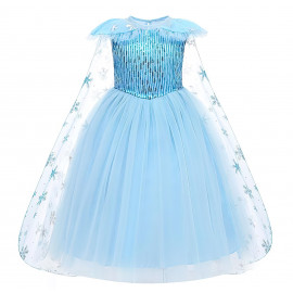 Detský kostým ELSA snow s vlečkou a doplnkami 134-146 XL