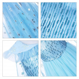 Detský kostým ELSA snow s vlečkou a doplnkami 134-146 XL