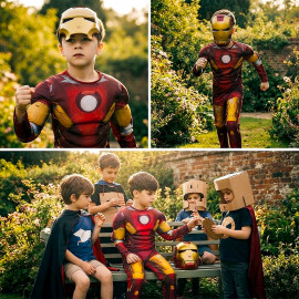 Detský kostým Svalnatý Iron man s maskou 122-134 L