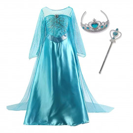 Detský kostým ELSA premium s vlečkou a doplnkami 122-128 L Detský kostým ELSA premium s vlečkou a doplnkami 122-128 L