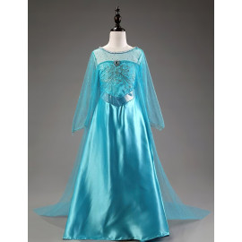 Detský kostým ELSA premium s vlečkou a doplnkami 134-146 XL