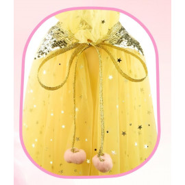 Súprava Žltá pelerína so šperkami a rukavicami 10ks