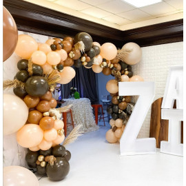 Veľká sada balónikov na girlande béžovo-hnedá 112 ks