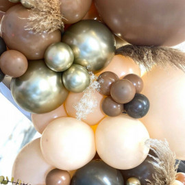 Veľká sada balónikov na girlande béžovo-hnedá 112 ks