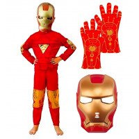 Detský kostým Iron man s maskou a rukavicami 110-122 M