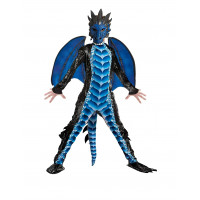 Detský kostým Modrý drak s maskou 134-146 XL