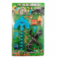 Kolekcia figúrok Minecraft Diamantový meč s doplnkami 12ks