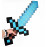 Diamantový meč Minecraft 45 cm penový