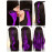 Vlnitý príčesok fialový so sponkou 35cm Purple curly extension 3ks