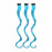 Vlnitý príčesok modrý so sponkou 35cm Blue curly extension 3ks