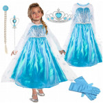 Detský kostým ELSA s flitrami a doplnkami 110-116 M