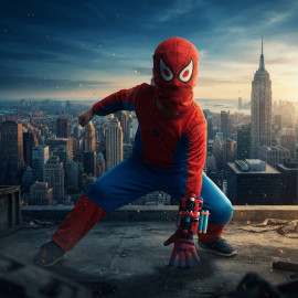 Detský kostým Spiderman s vystrelovákom 98-110 S