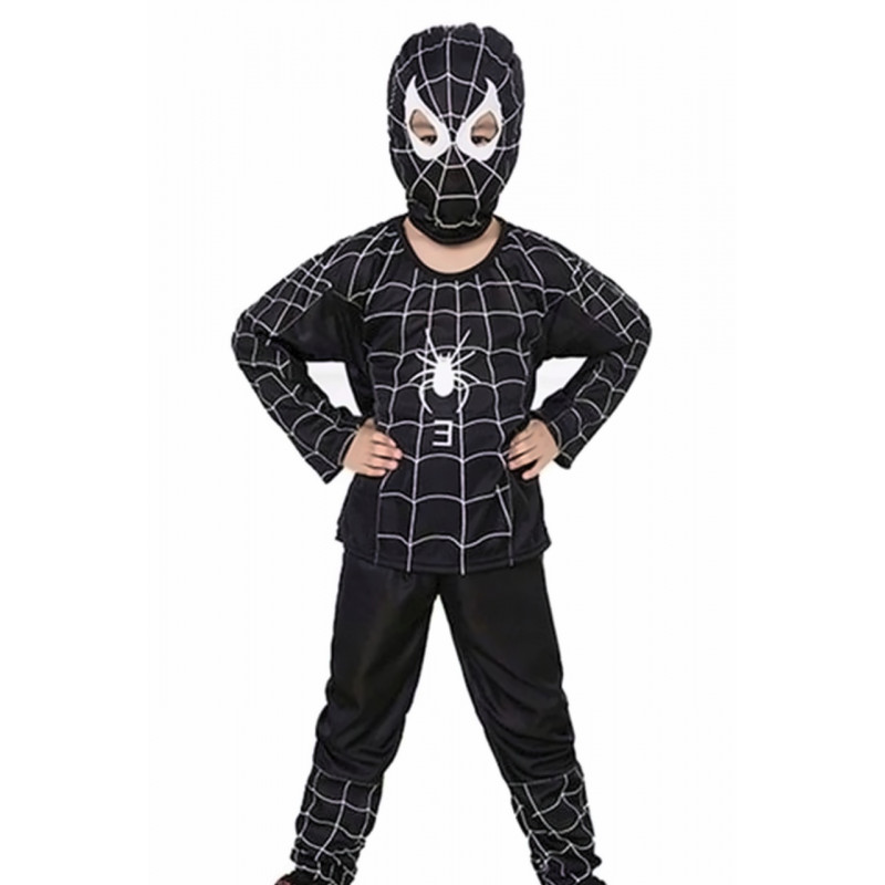 Detský kostým Spiderman čierny 122-134 L
