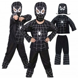 Detský kostým Spiderman čierny 122-134 L