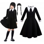 Detský kostým Wednesday classic s parochňou 134-146 XL Detský kostým Wednesday classic s parochňou 134-146 XL