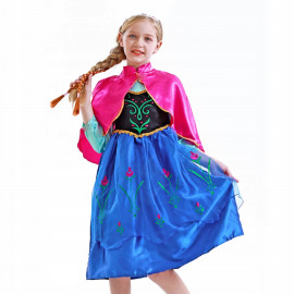 Detský kostým ANNA Frozen s parochňou 122-128 L