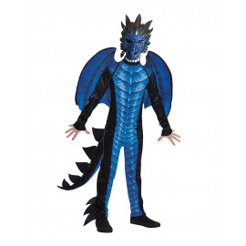 Detský kostým Modrý drak s maskou 134-146 XL