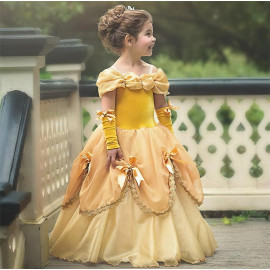 Detský kostým Žltá princezná s rukávmi 110-122 M