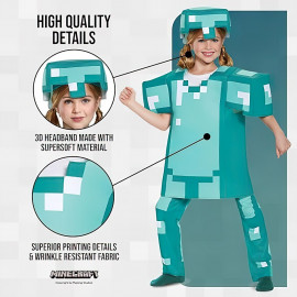 Detský kostým Minecraft Steve diamantový 116-122 M