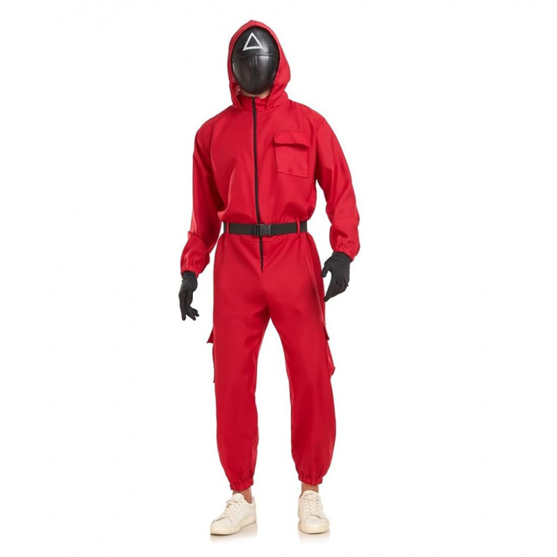 Kostým Squid game - Hra na kalmáre Strážca s maskou a rukavicami M