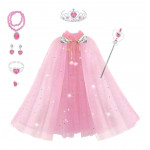 Súprava Ružová pelerína so šperkami a rukavicami 8ks