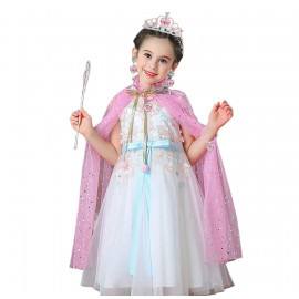 Súprava Ružová pelerína so šperkami a rukavicami 8ks