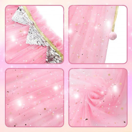 Súprava Ružová pelerína so šperkami a rukavicami 8ks