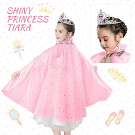 Súprava Ružová pelerína so šperkami a rukavicami 8ks