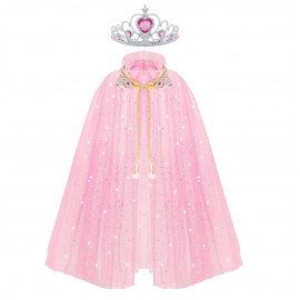 Súprava Ružová pelerína so šperkami a rukavicami 8ks