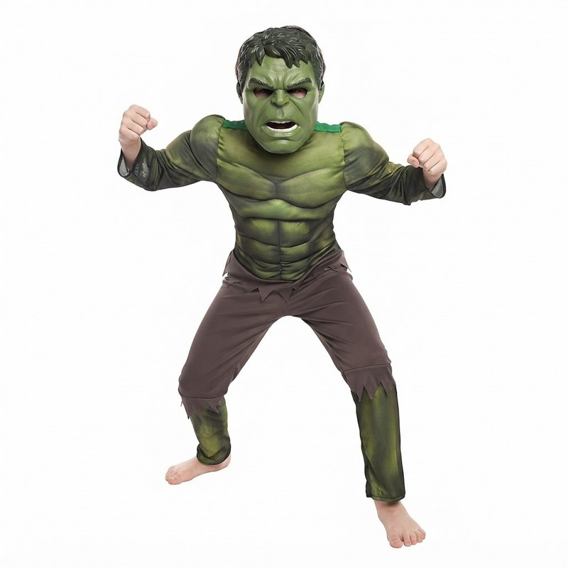 Detský kostým Svalnatý Hulk s maskou 110-122 M