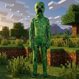 Detský kostým Minecraft Creeper Premium s maskou 122-134 L