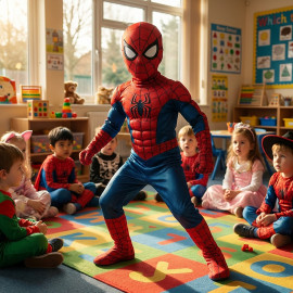 Detský kostým Svalnatý Spiderman Premium 110-122 M