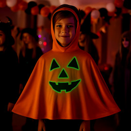 Detský karnevalový prevlek Orange Halloween Scary Pumpkin