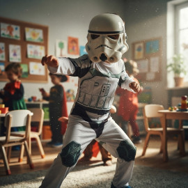Detský kostým Star wars Stormtrooper so svalmi a maskou 116-122 M