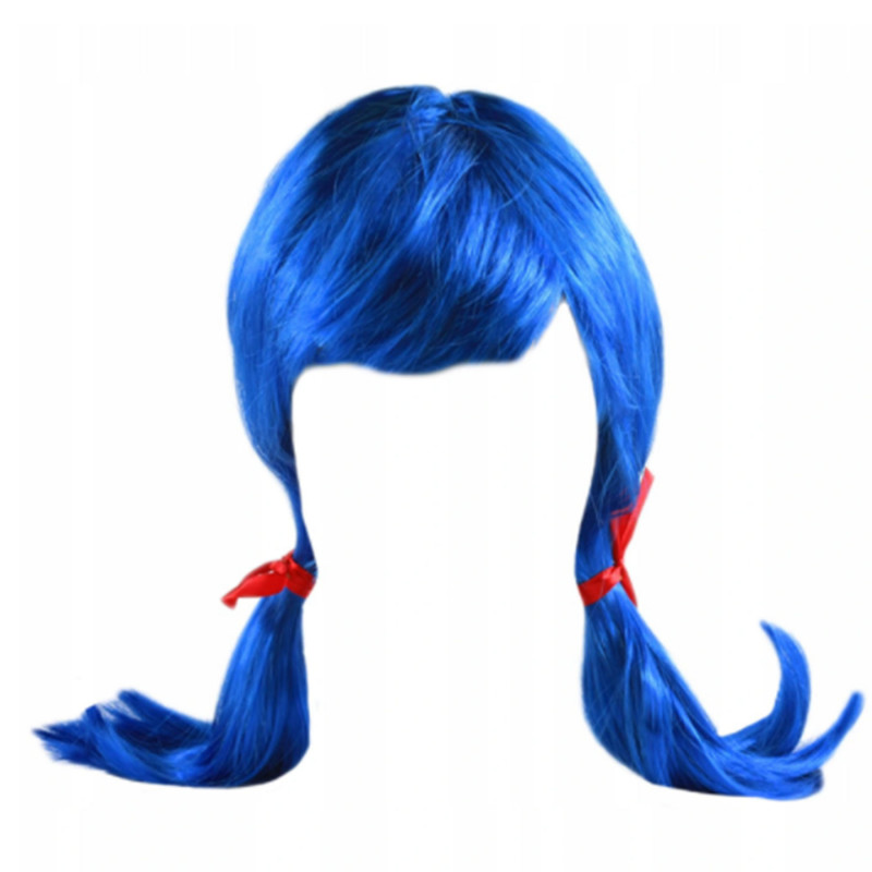 Lienka modrá parochňa s copánikmi 40cm Lienka modrá parochňa s copánikmi 40cm