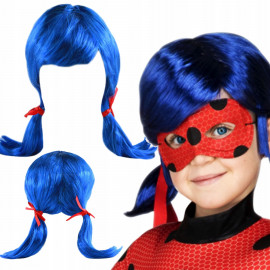 Lienka modrá parochňa s copánikmi 40cm Lienka modrá parochňa s copánikmi 40cm