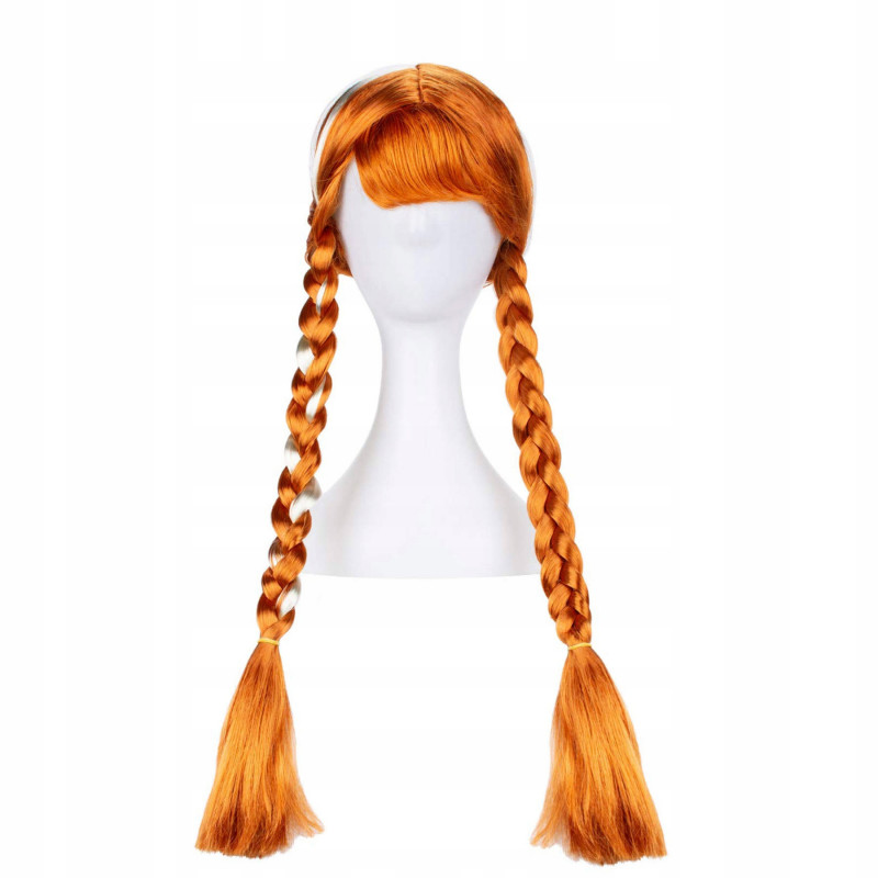 Anna Frozen zlatohnedá parochňa s vrkôčiky 60cm Anna Frozen zlatohnedá parochňa s vrkôčiky 60cm