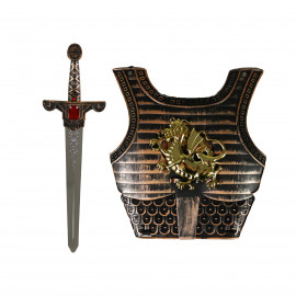 Rytierska sada so štítom a mečom so zvukom