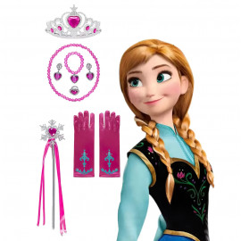 Anna Frozen Veľká sada doplnkov s vrkôčikom a šperkami 9v1